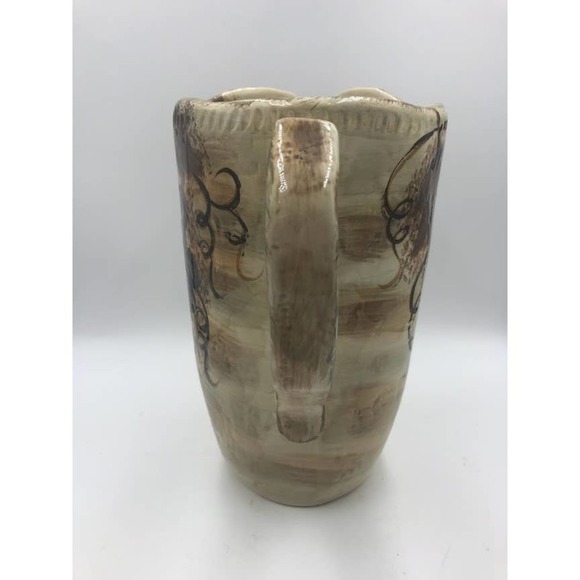 Dario Farrucci Designs Ceramic Pitcher Grapevine Theme With Handle - Picture 7 of 15